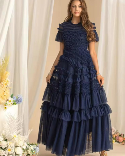 Robe bleu marine chic pour mariage