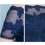 Robe bleu marine dentelle organza