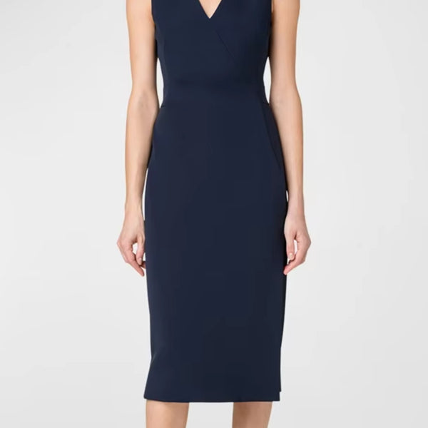 Robe fourreau couleur bleu marine