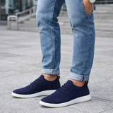 Basket basses toile bleu marine homme