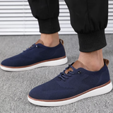 Baskets homme bleu marine maille respirante brun