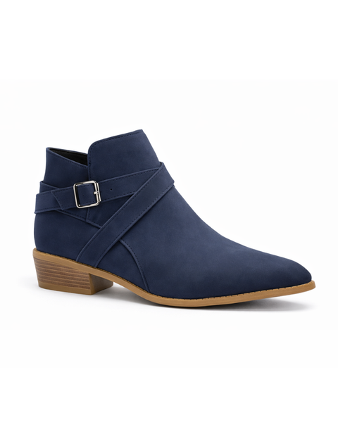 Bottines bleu marine à boucle