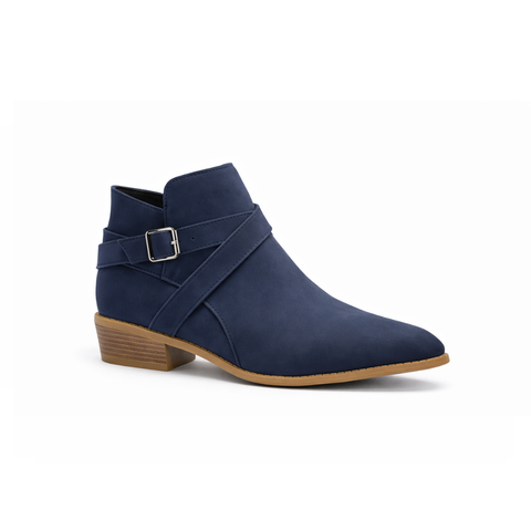 Bottines bleu marine à boucle