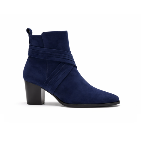 Bottines bleu marine daim