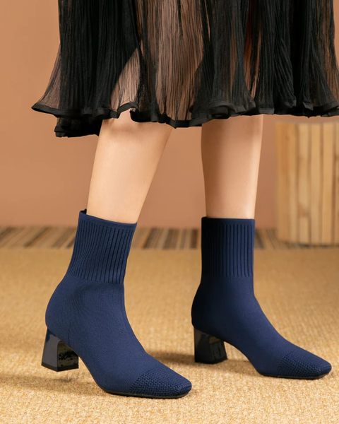 Bottines chaussette bleu marine