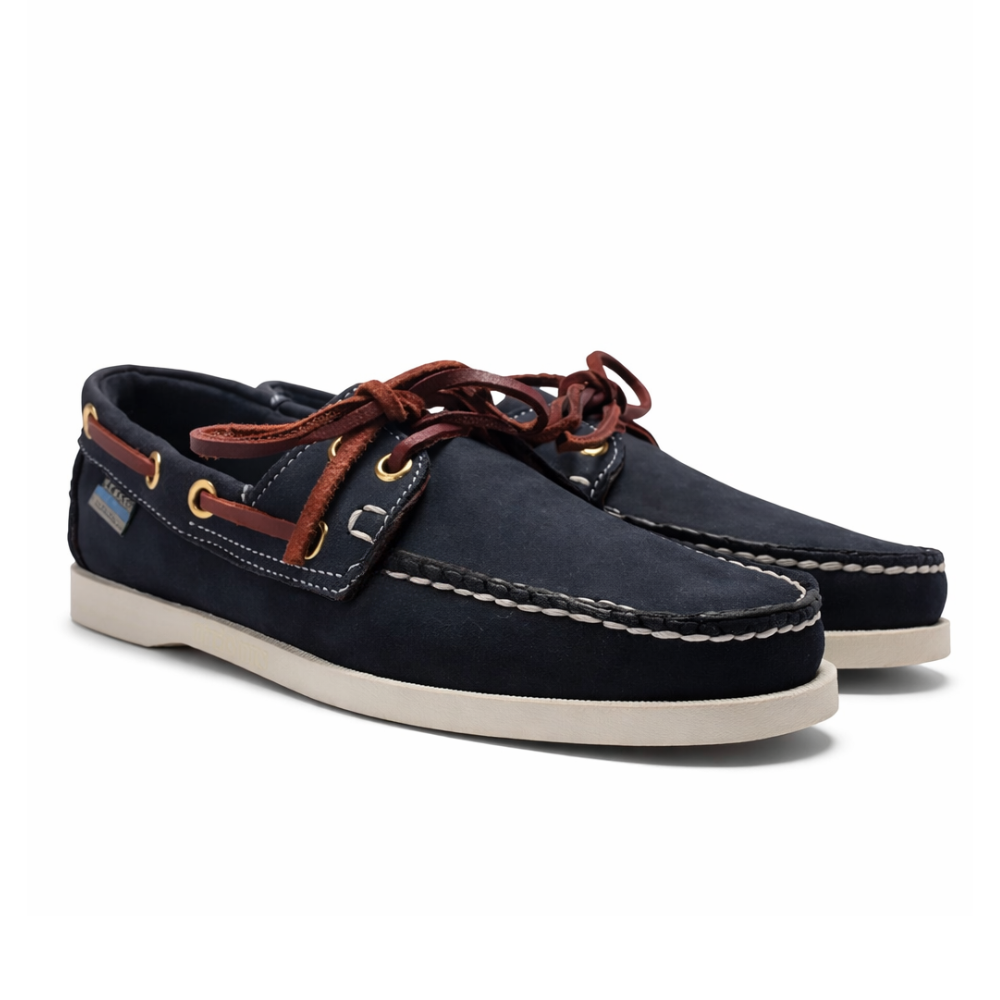 Chaussure bateau bleu marine homme lacet