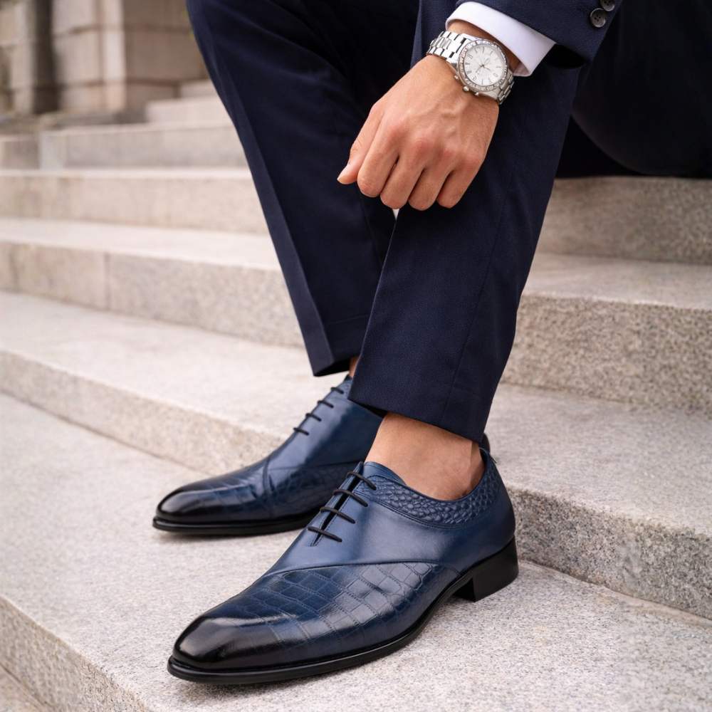 Chaussure pour costume bleu marine homme