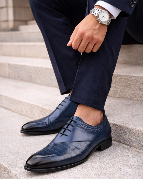 Chaussure pour costume bleu marine homme