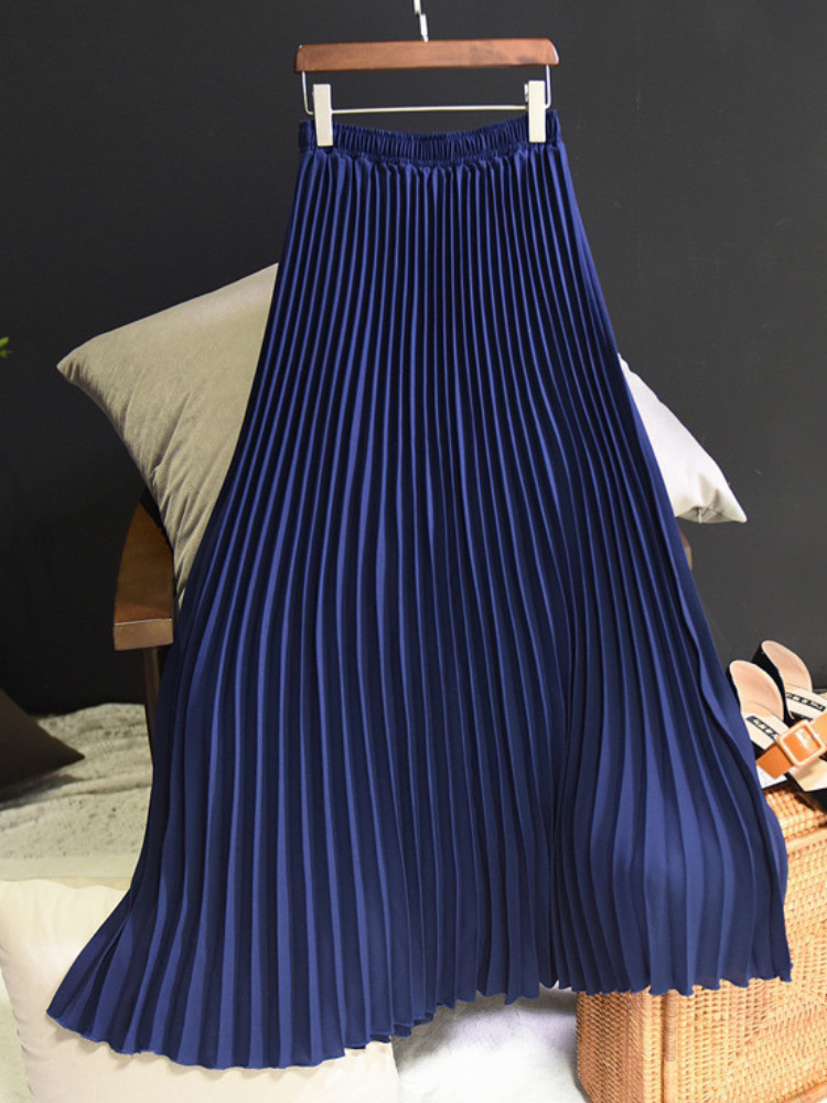 Jupe plissée bleu marine
