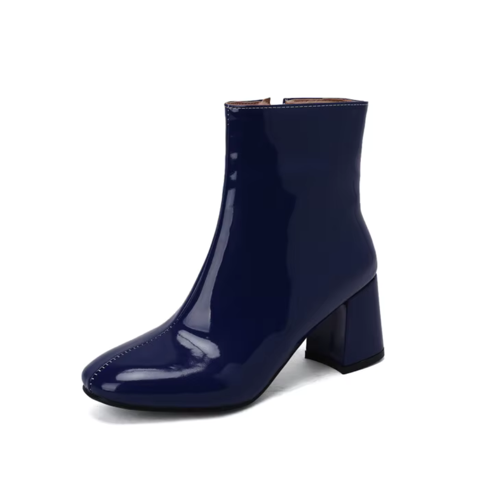 Bottines bleu marine à talon