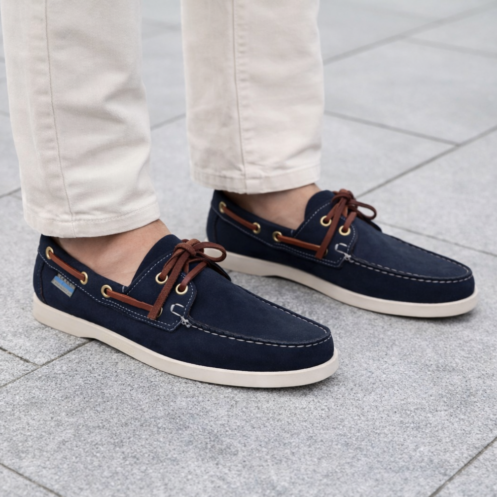 Chaussure bateau bleu marine homme