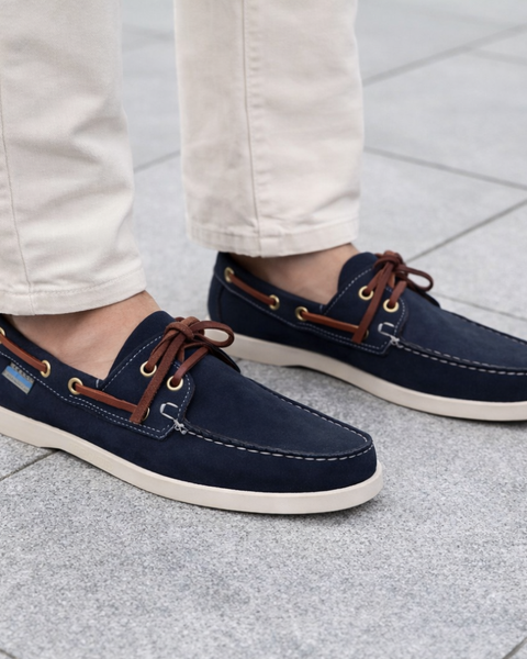 Chaussure bateau bleu marine homme