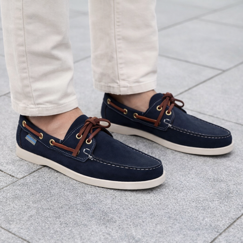Chaussure bateau bleu marine homme