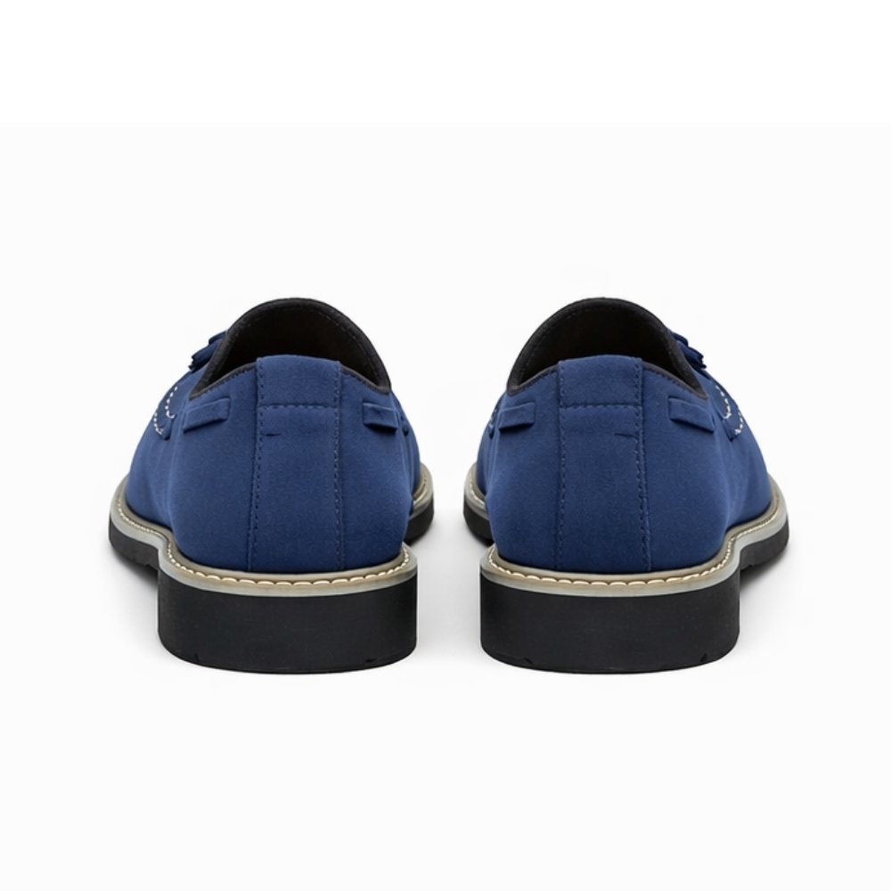 Mocassin bleu marine homme à pampilles
