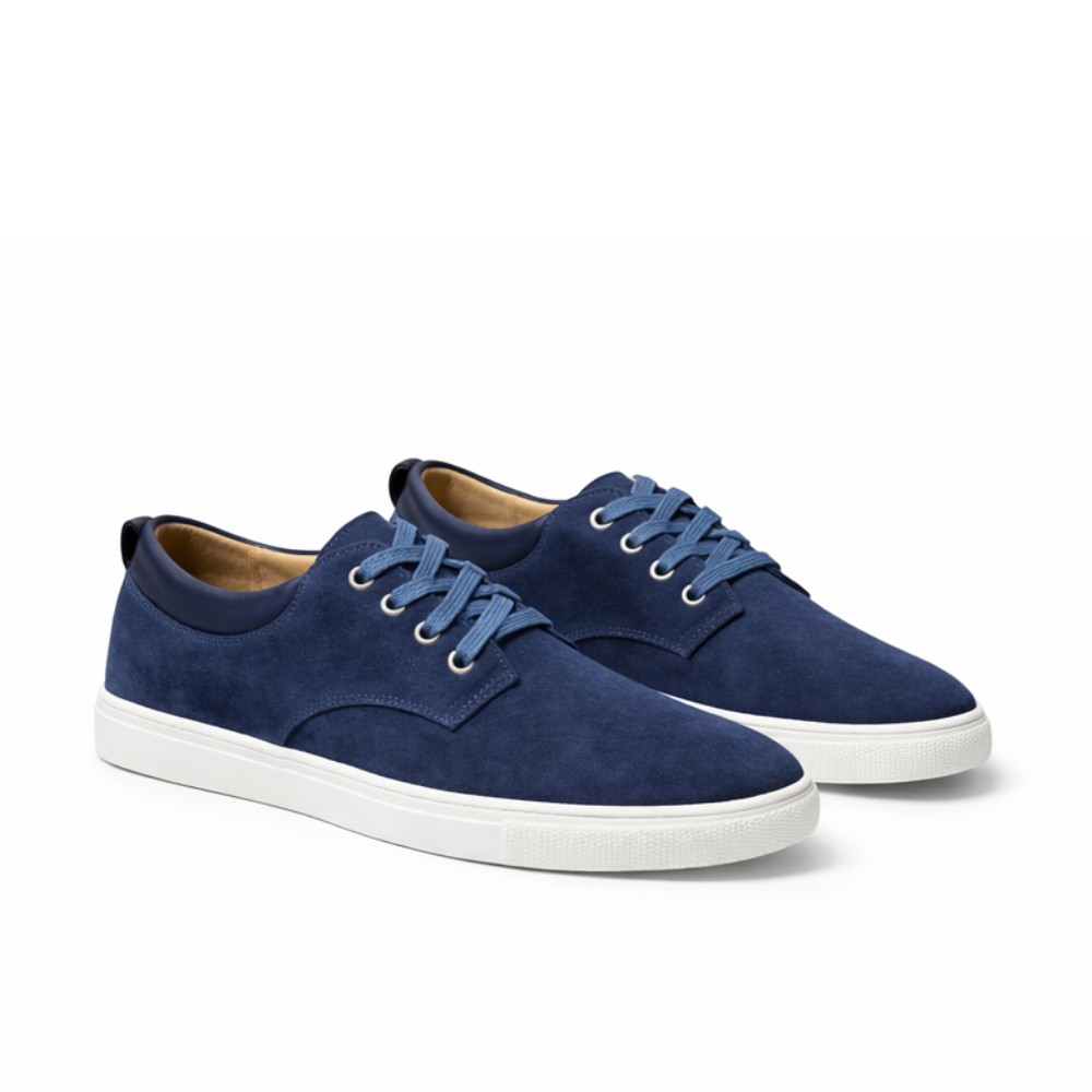 Chaussure homme daim bleu marine