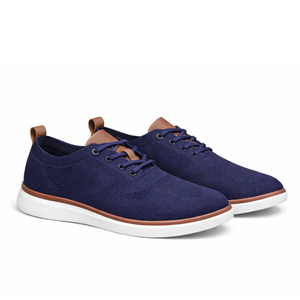 Baskets homme bleu marine maille respirante