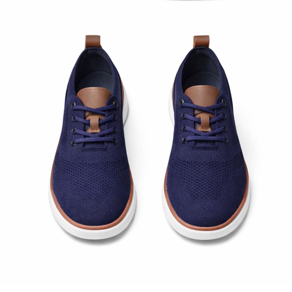 Baskets homme bleu marine maille respirante