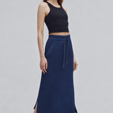 Jupe bleu marine droite femme