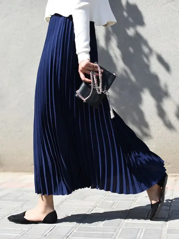 Jupe plissée bleu marine