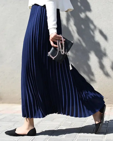 Jupe plissée bleu marine