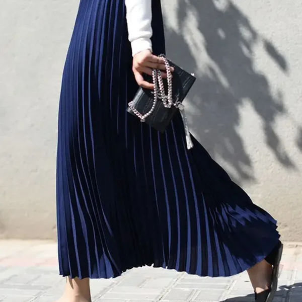 Jupe plissée bleu marine