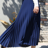 Jupe plissée bleu marine femme