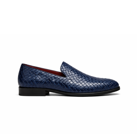 Mocassin bleu marine cuir