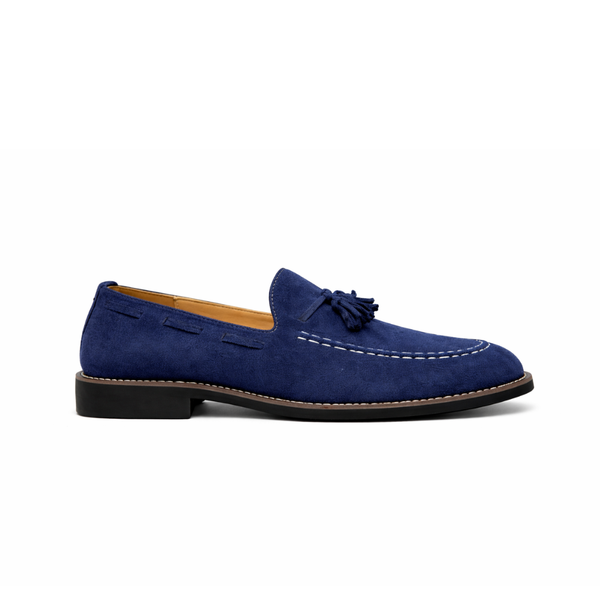Mocassin daim bleu marine homme