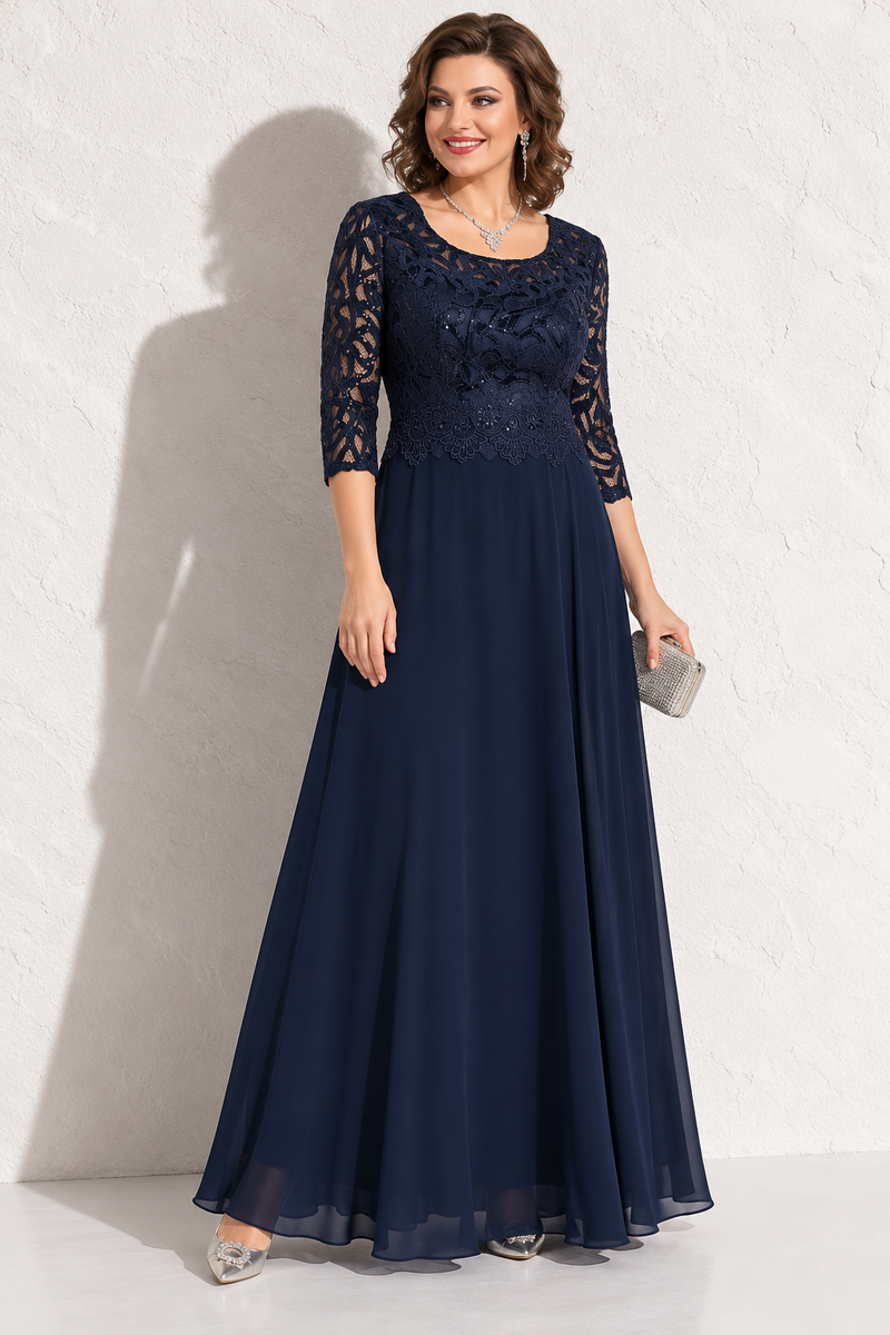 Robe mère mariée bleu marine