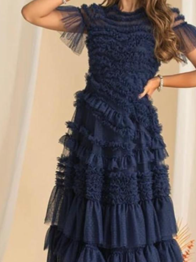 Robe bleu marine chic pour mariage