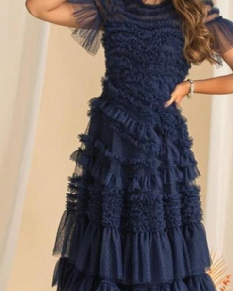 Robe bleu marine chic pour mariage