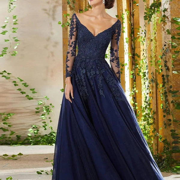 Robe invitée mariage bleu marine