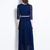 Robe bleu marine dentelle mariage
