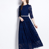 Robe bleu marine dentelle mariage
