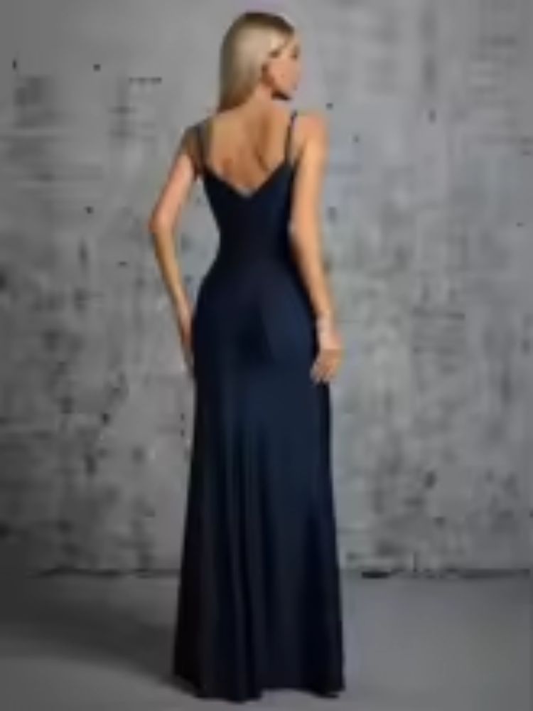 Robe de gala bleu marine dos