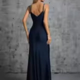 Robe de gala bleu marine dos