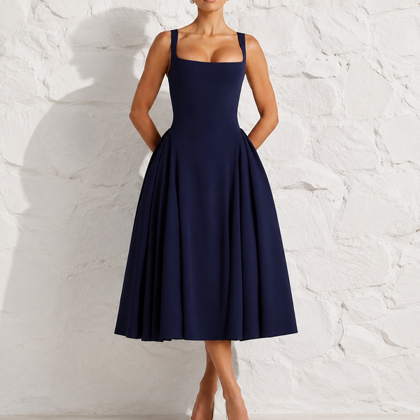 Robe invitée mariage bleu marin