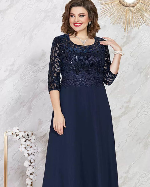 Robe mère mariée bleu marine