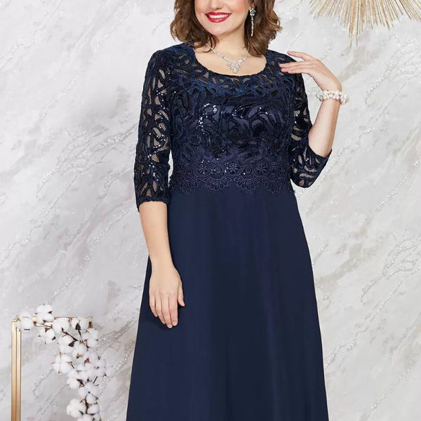 Robe mère mariée bleu marine
