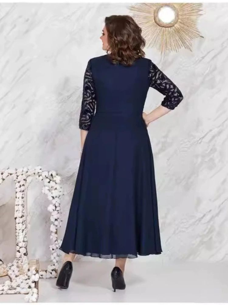 Robe maman mariée bleu marine