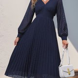 Robe mi longue fluide bleu marine