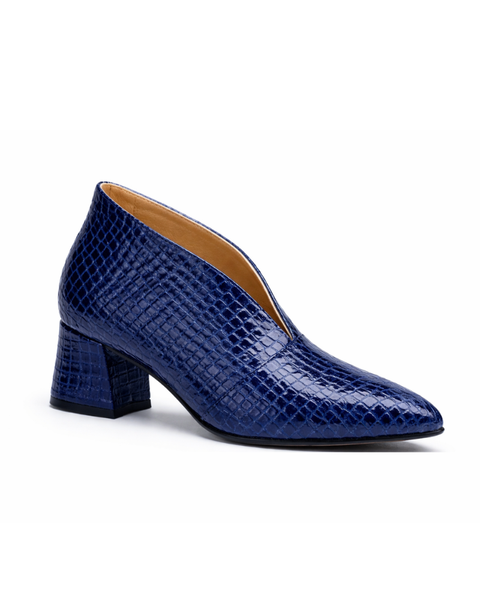 escarpin cuir bleu marine