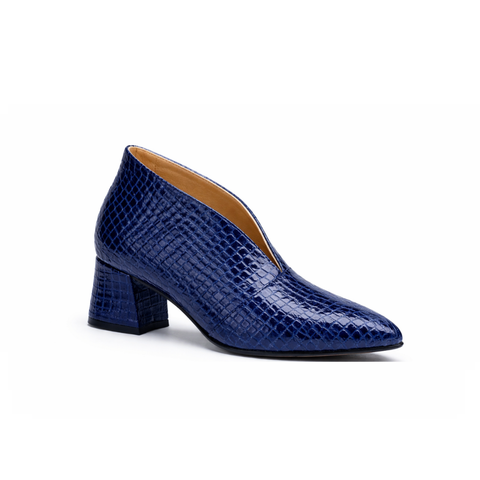 escarpin cuir bleu marine