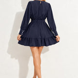 Robe bleu marine a volant