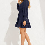 Robe bleu marine a volant