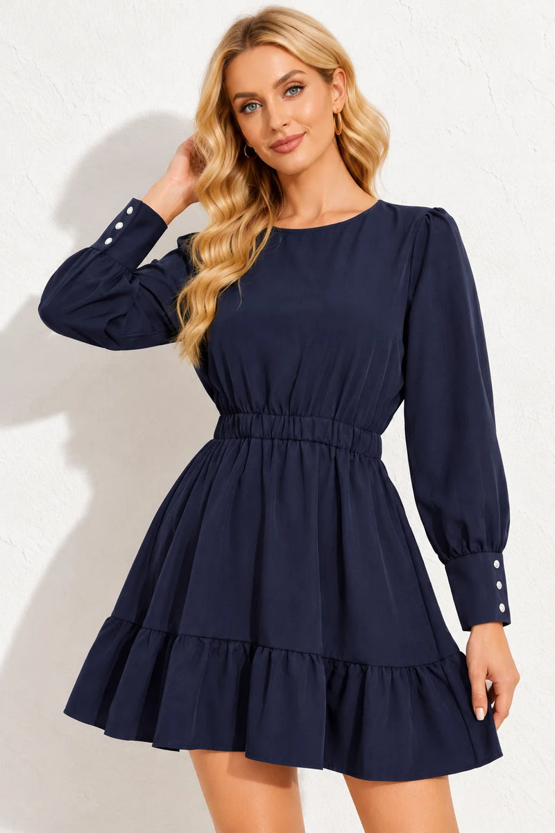 Robe bleu marine a volant