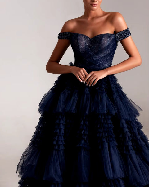 Robe de mariage bleu marine