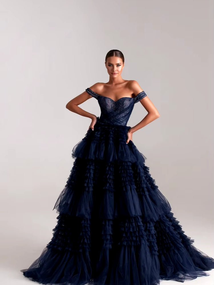 Robe de mariage bleu marine