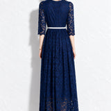 Robe bleu marine dentelle mariage