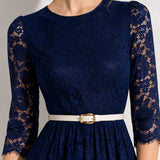 Robe bleu marine dentelle mariage